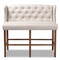 Baxton Studio Alira Beige Upholstered Walnut Wood Button Tufted Bar Stool Bench 160-9947 - alternate 6